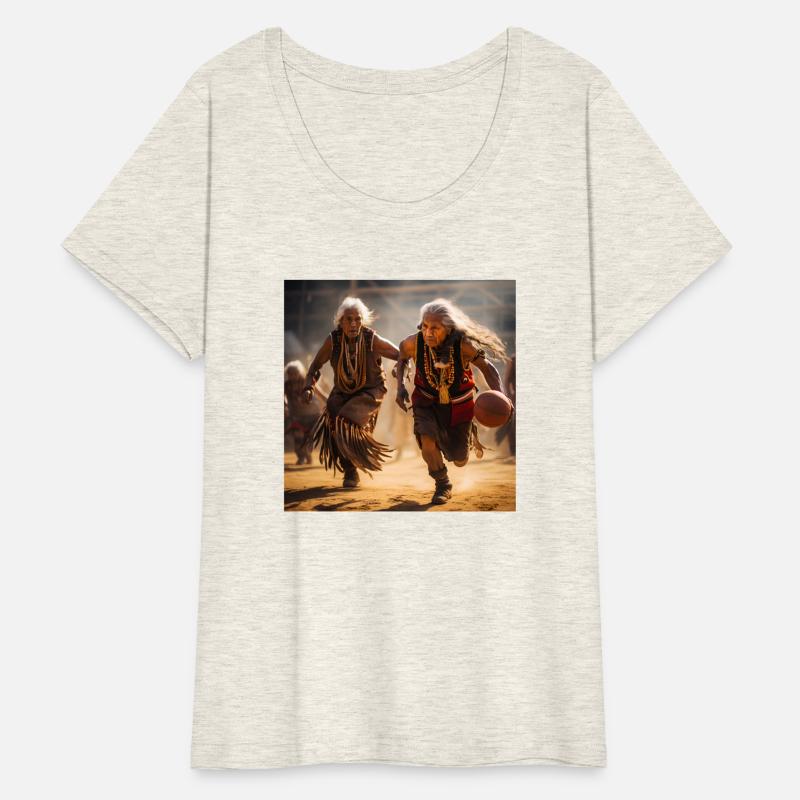 native american elders playing basketball