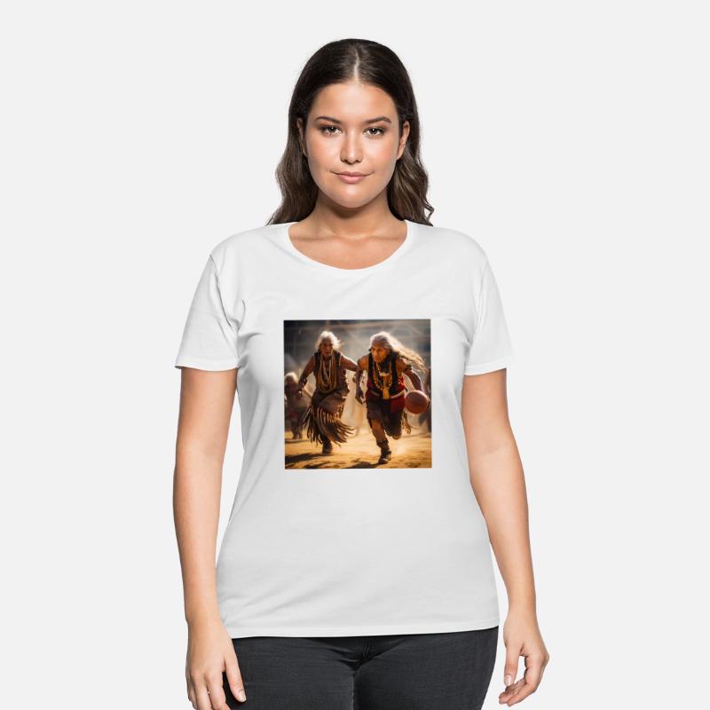 native american elders playing basketball