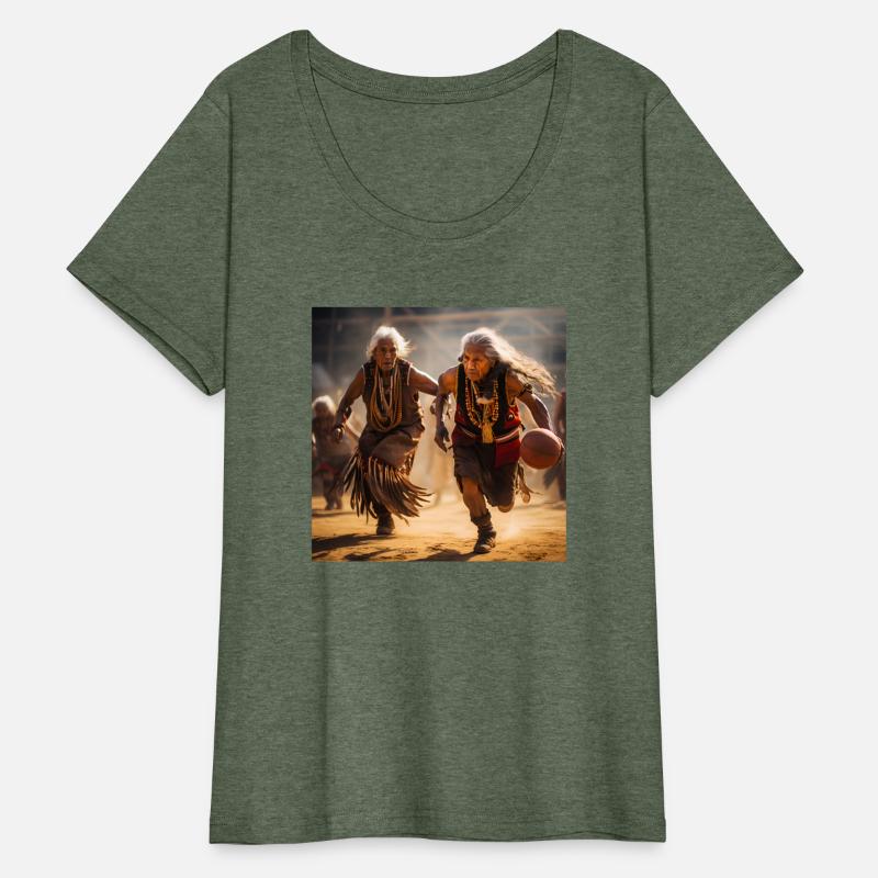 native american elders playing basketball