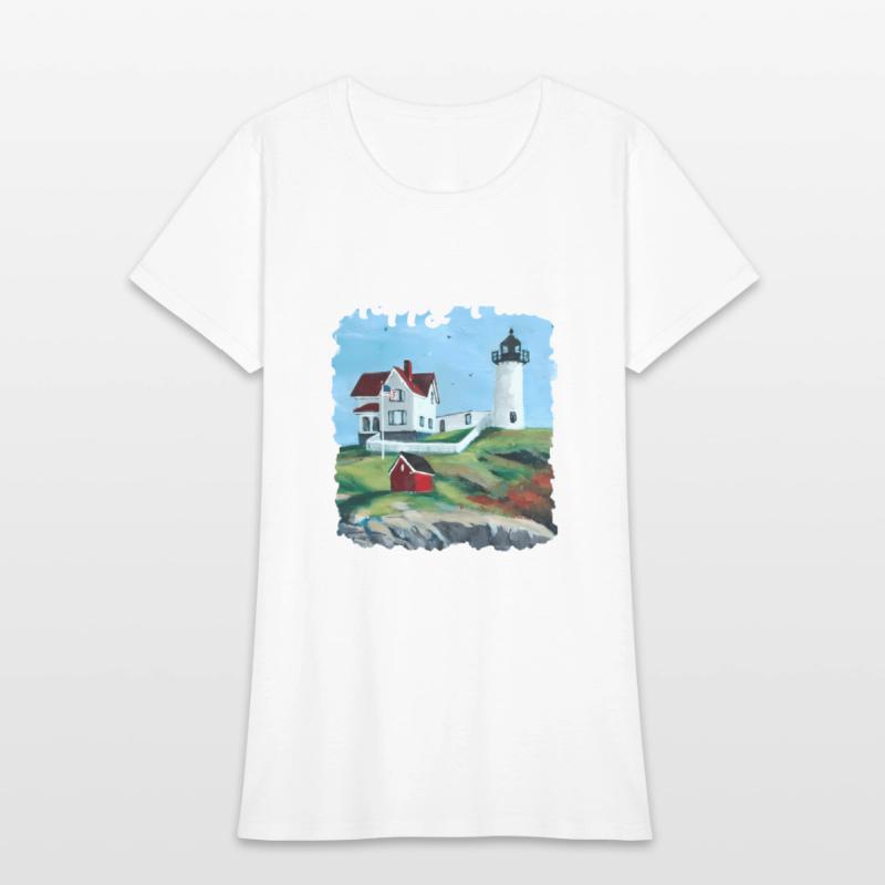 Nubble Lighthouse Maine Lighthouse Painting Summer