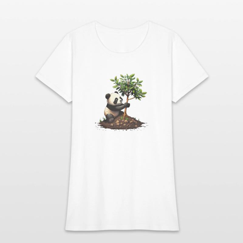 Panda Bear Planting Tree