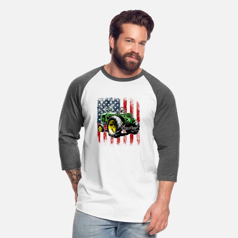 Patriotic Farming Tractor Farmer American Flag