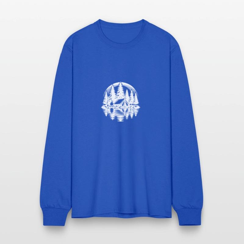 Peace And Nature Camping Campfire Scene In The