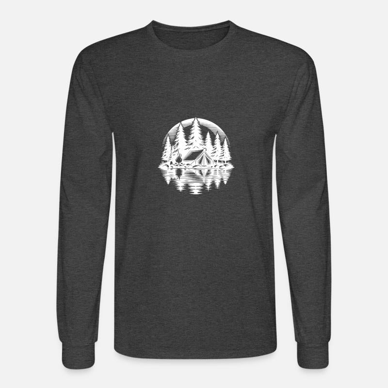 Peace And Nature Camping Campfire Scene In The