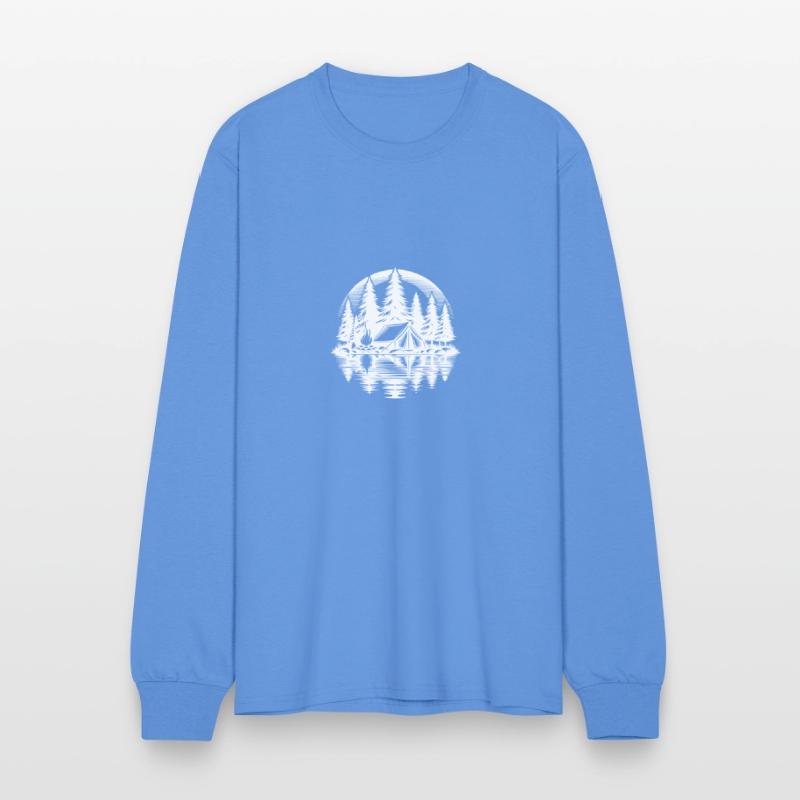 Peace And Nature Camping Campfire Scene In The