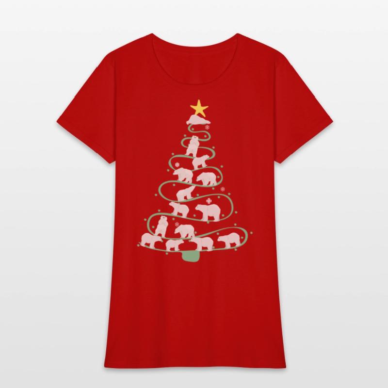 Polar Bear Christmas Tree Funny Xmas Polar Bear