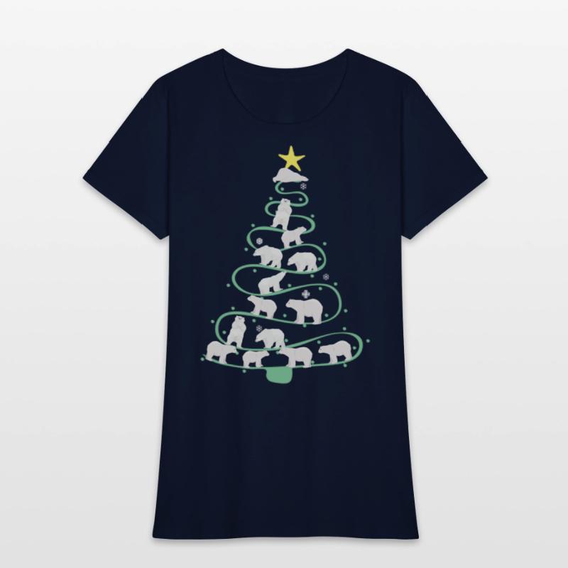 Polar Bear Christmas Tree Funny Xmas Polar Bear