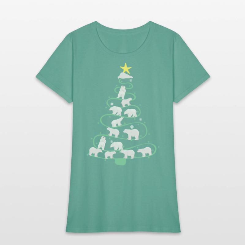Polar Bear Christmas Tree Funny Xmas Polar Bear