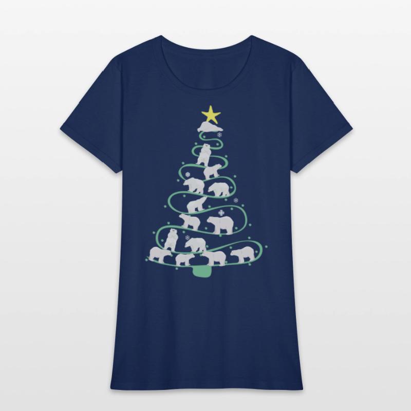 Polar Bear Christmas Tree Funny Xmas Polar Bear