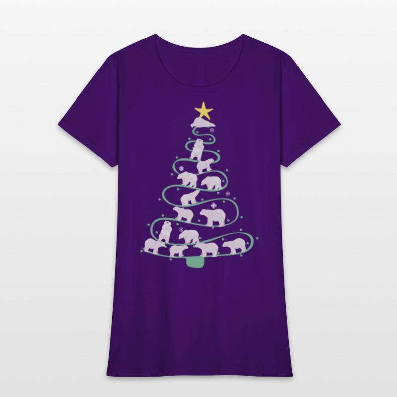 Polar Bear Christmas Tree Funny Xmas Polar Bear