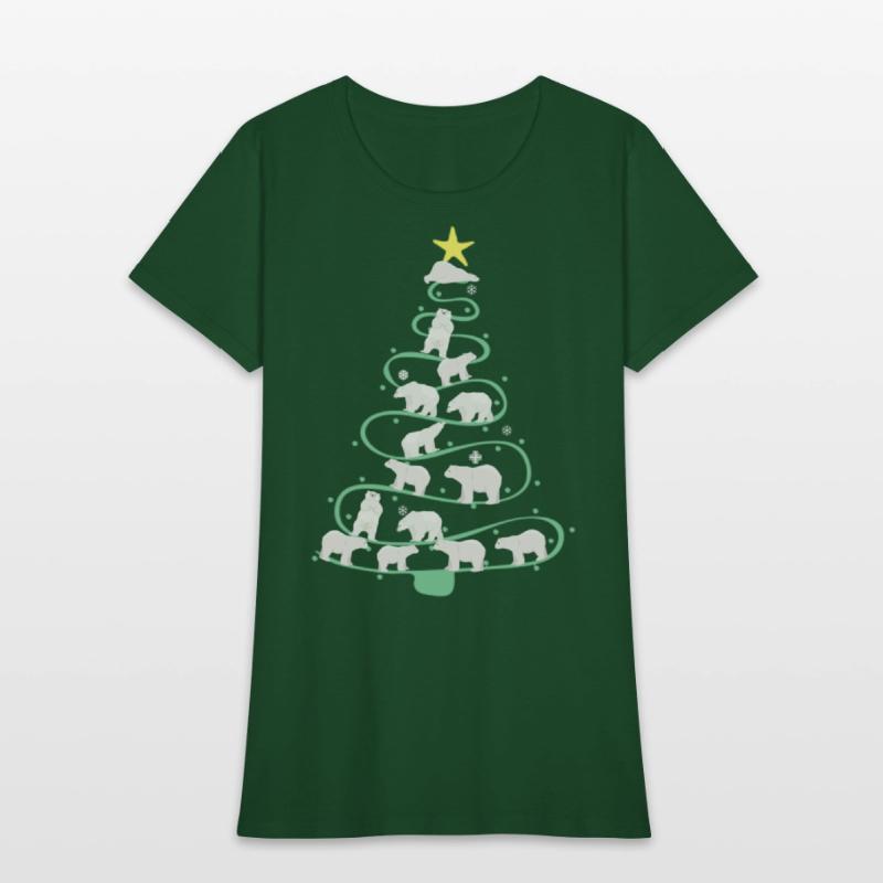 Polar Bear Christmas Tree Funny Xmas Polar Bear