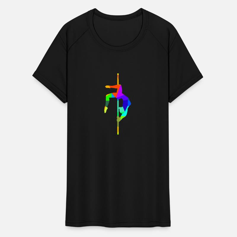 Pole dance dancing rainbow colors polygon sport