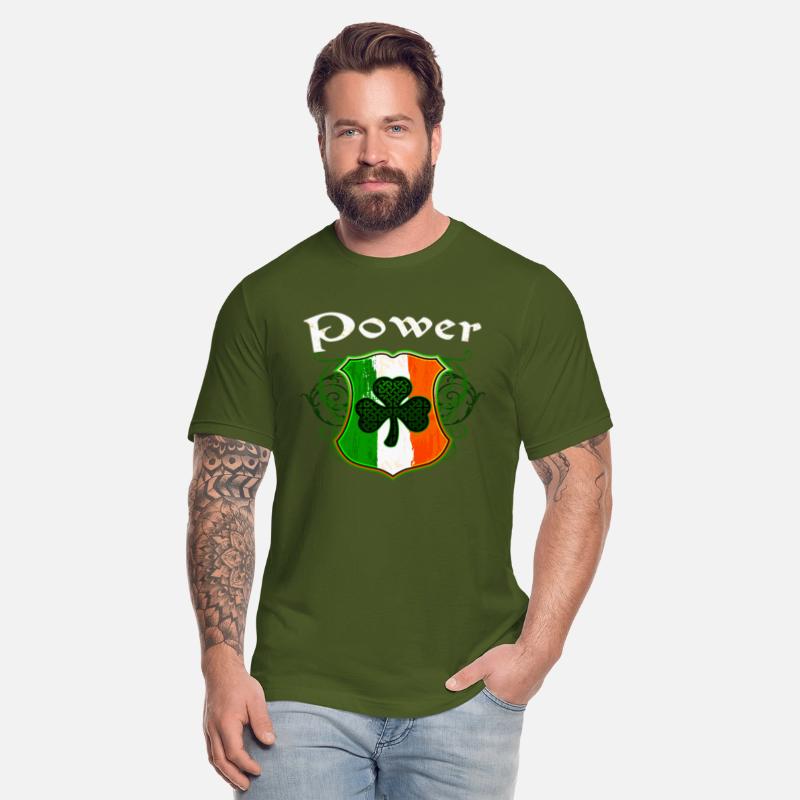Power Irish Surname Ireland Flag Shield Shamrock