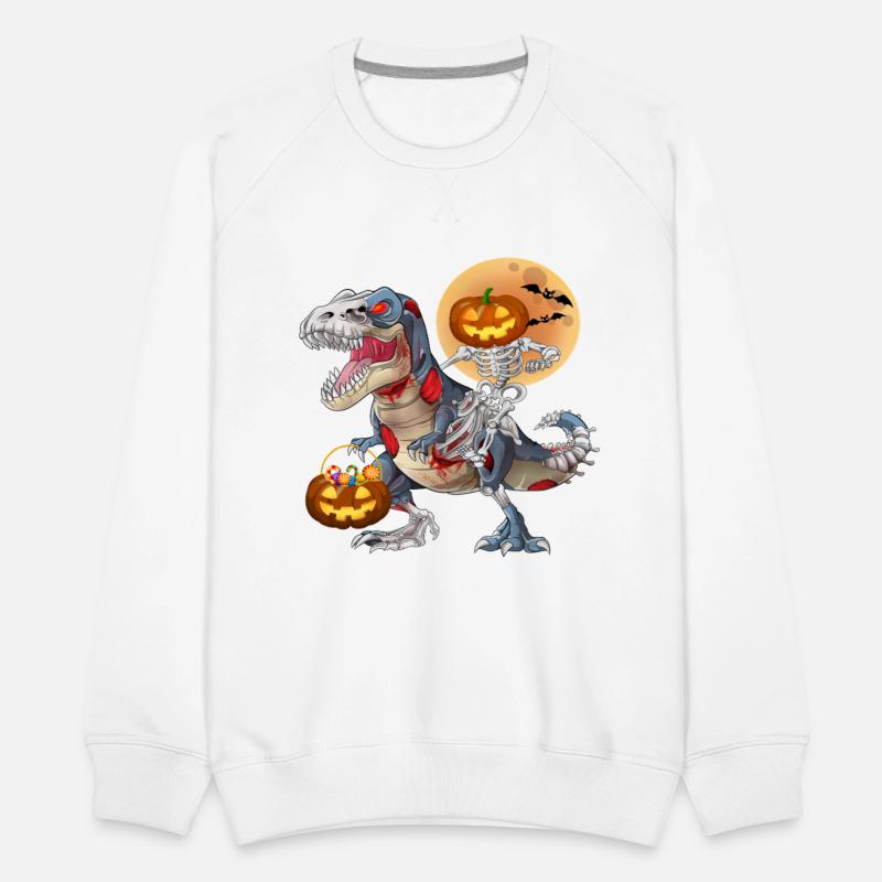 Pumpkin Skeleton Riding Zombie Dinosaur Halloween