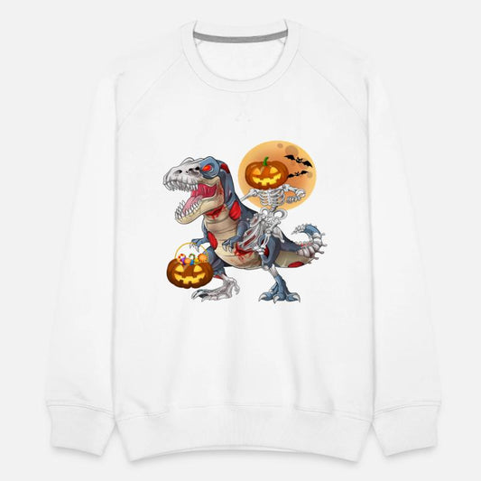 Pumpkin Skeleton Riding Zombie Dinosaur Halloween