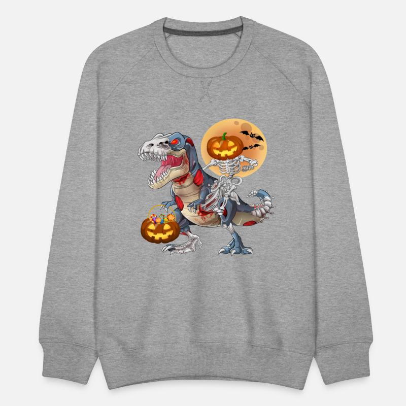 Pumpkin Skeleton Riding Zombie Dinosaur Halloween