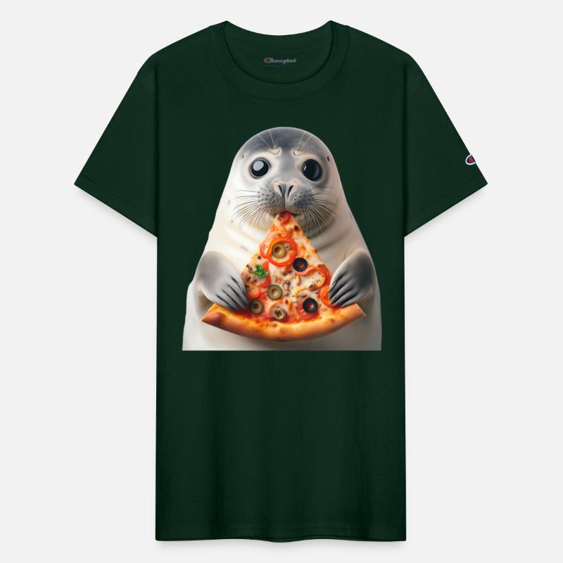 Seerobbe enjoys pizza