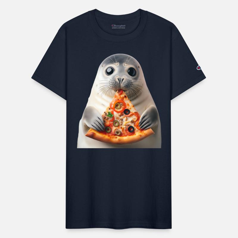 Seerobbe enjoys pizza