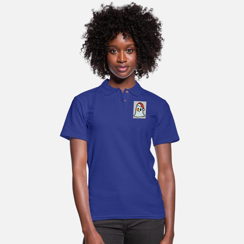 simple ghost with Christmas hat no mouth doodle pn