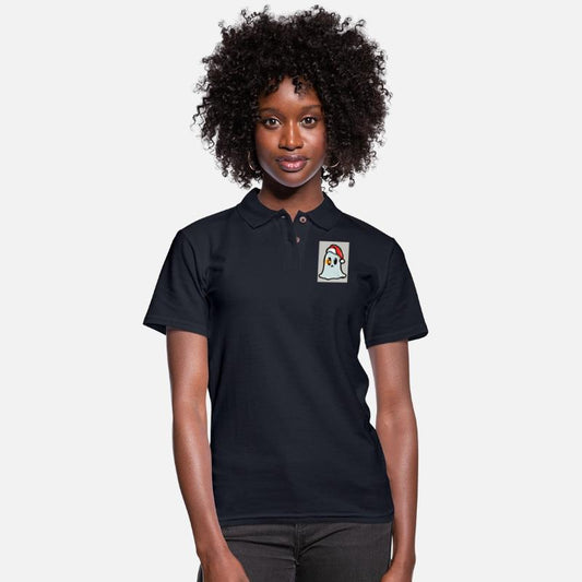 simple ghost with Christmas hat no mouth doodle pn