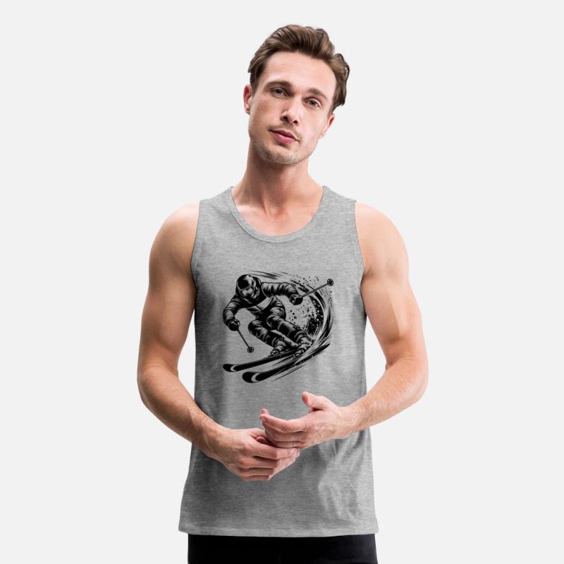 Skiing In Extreme Sport Style Downhill Skiing