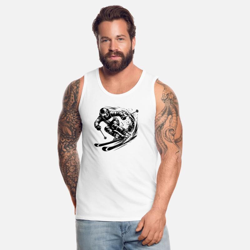 Skiing In Extreme Sport Style Downhill Skiing