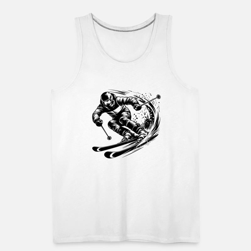 Skiing In Extreme Sport Style Downhill Skiing