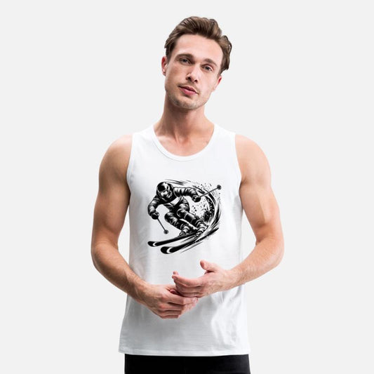 Skiing In Extreme Sport Style Downhill Skiing