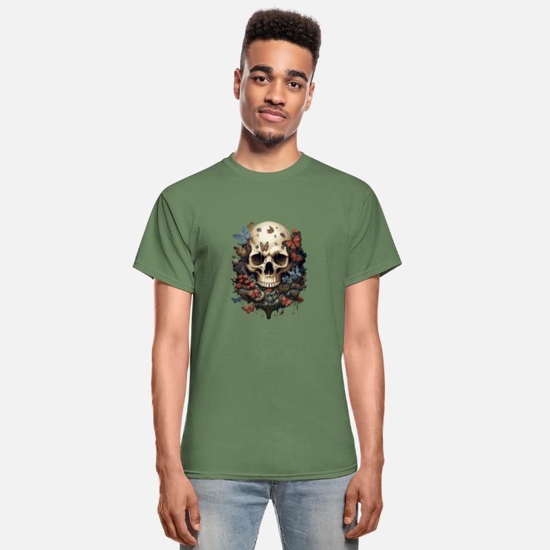 Skull Butterfly Garden Magic Mushroom Psychedelics