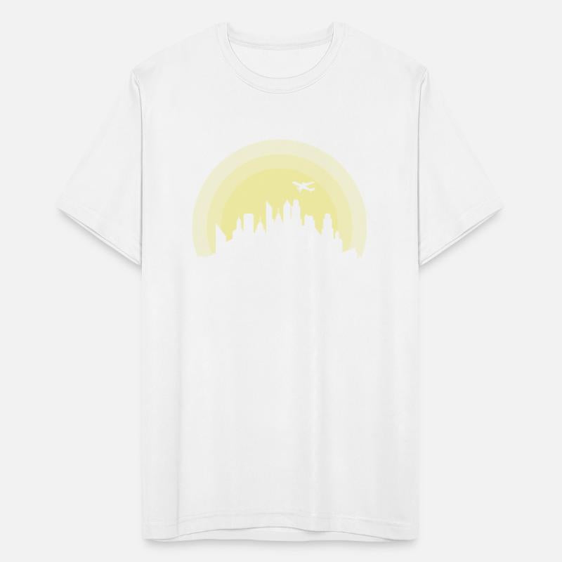 Skyline with Airplane Building City Silhouette