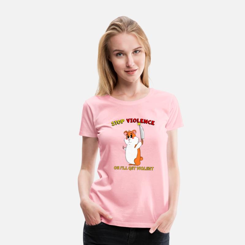 Stop Violence Hamster Cute Funny Retro Dark Humor