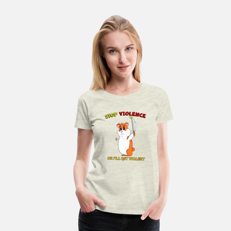 Stop Violence Hamster Cute Funny Retro Dark Humor
