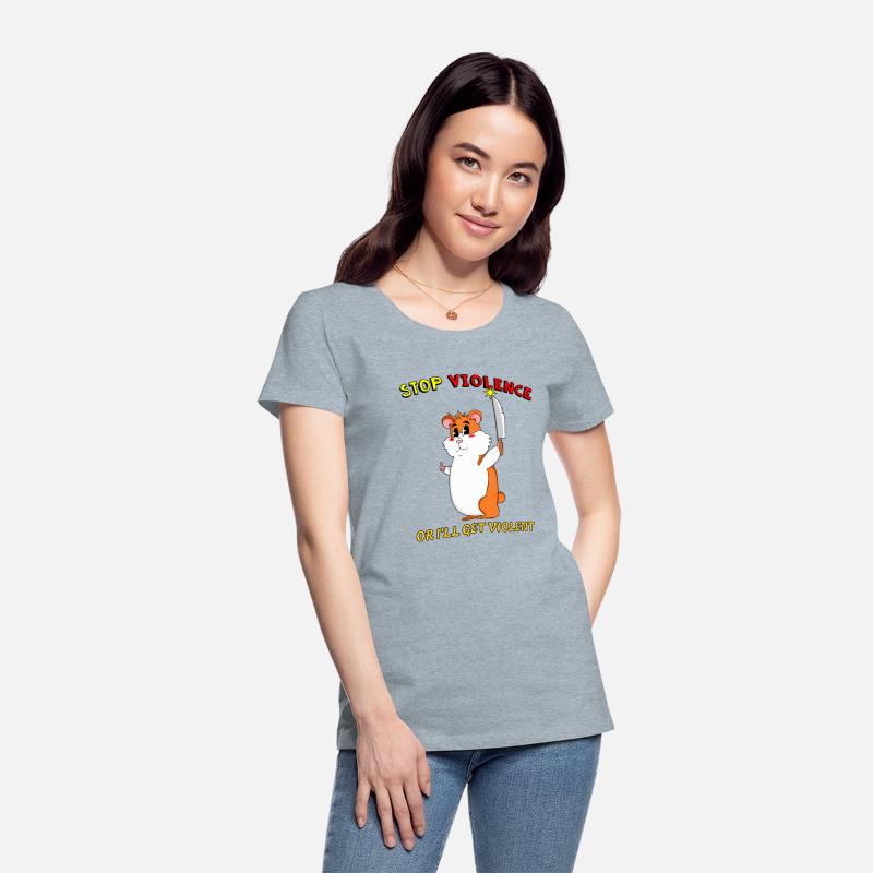 Stop Violence Hamster Cute Funny Retro Dark Humor