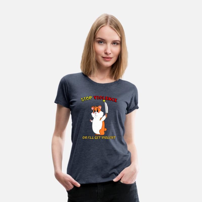 Stop Violence Hamster Cute Funny Retro Dark Humor