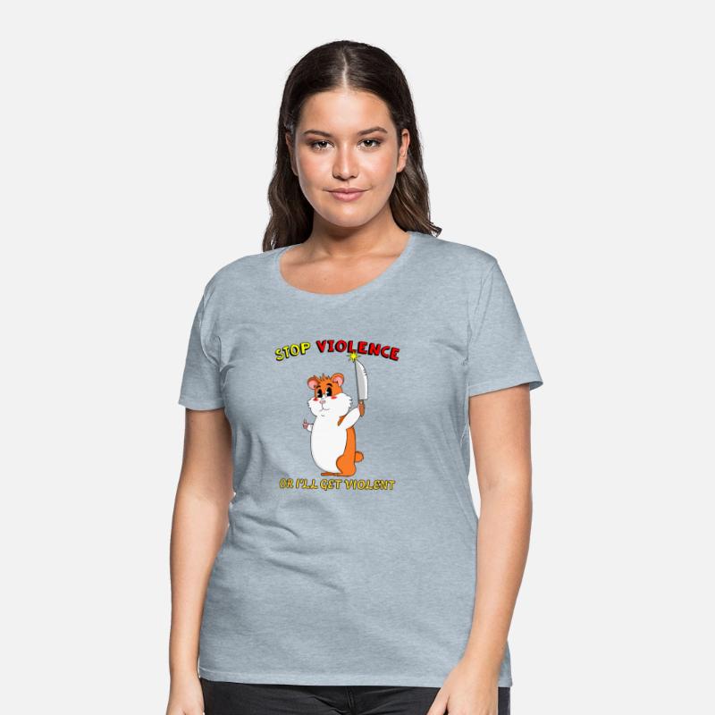Stop Violence Hamster Cute Funny Retro Dark Humor