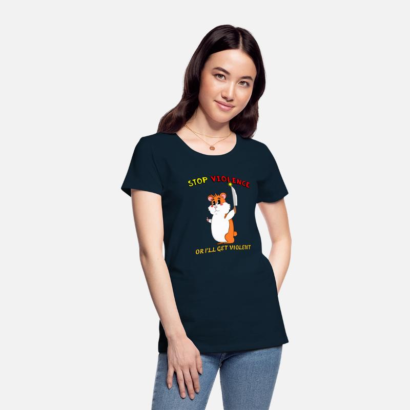Stop Violence Hamster Cute Funny Retro Dark Humor