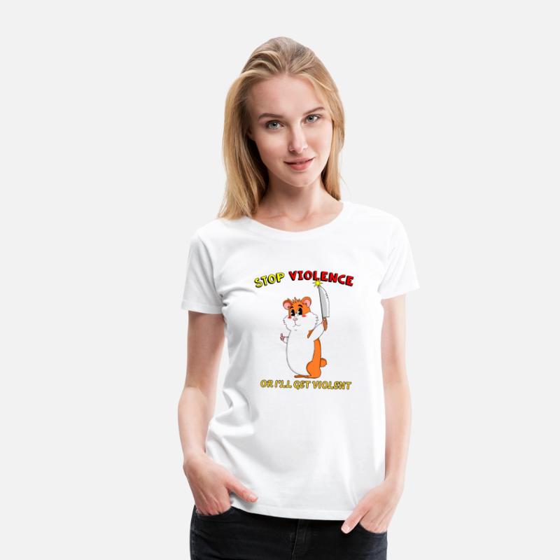 Stop Violence Hamster Cute Funny Retro Dark Humor