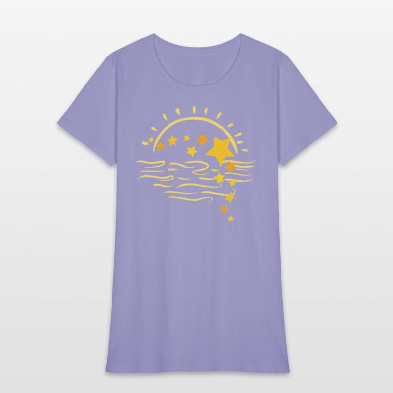 sun set view with golden colour and stars