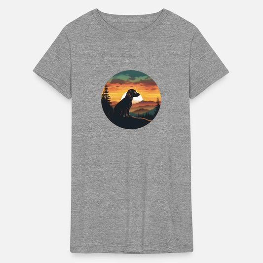 Sunset Serenity: Vintage Dachshund Silhouett