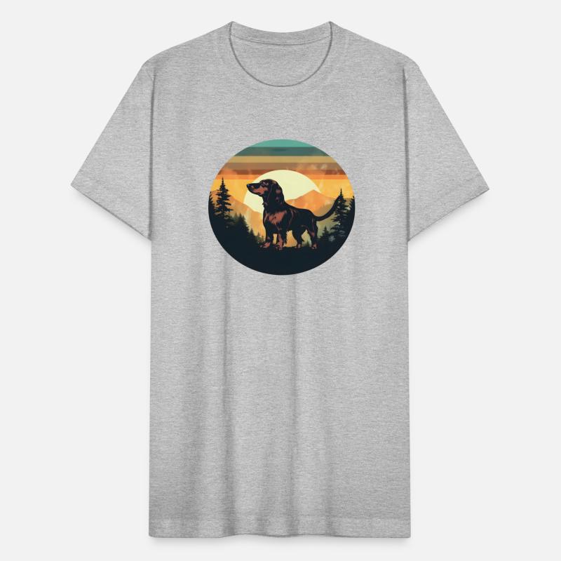 Sunset Serenity: Vintage Dachshund Silhouette