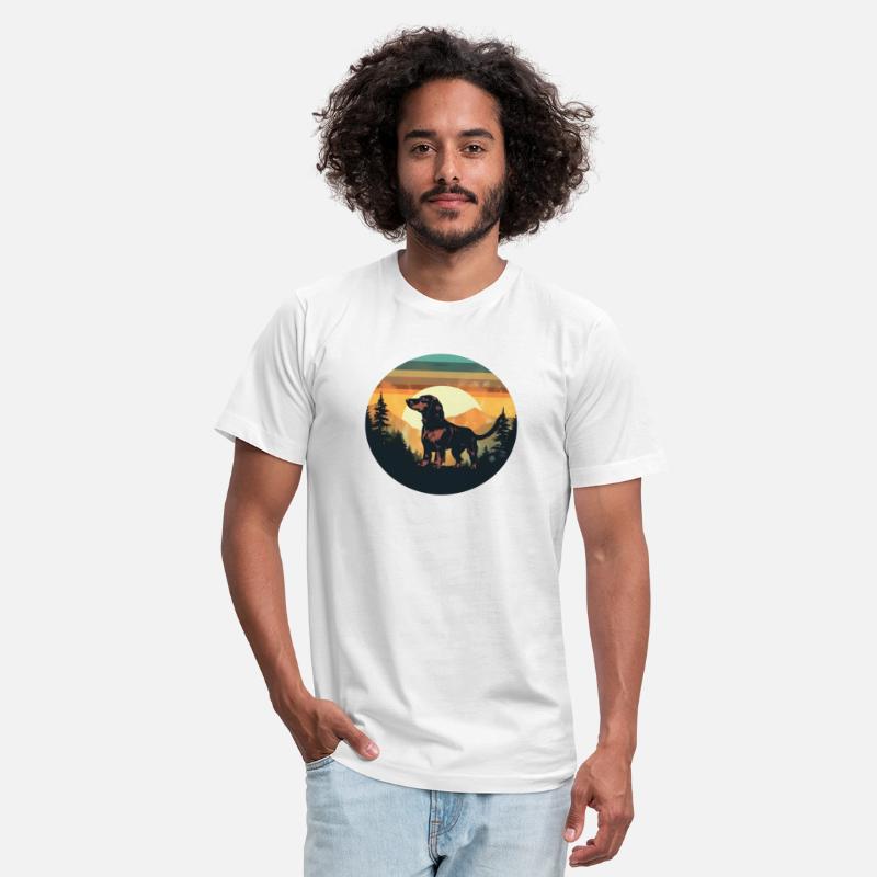 Sunset Serenity: Vintage Dachshund Silhouette