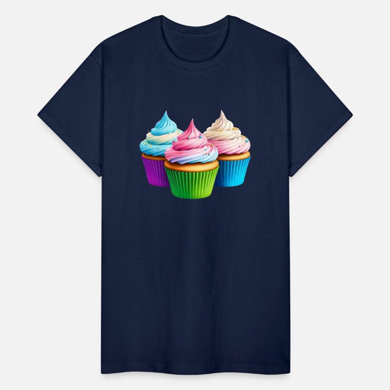 Three rainbow cupcakes
