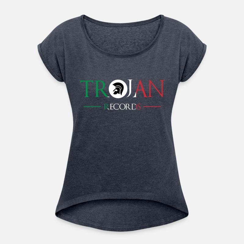 Trojan records with Italian flag background