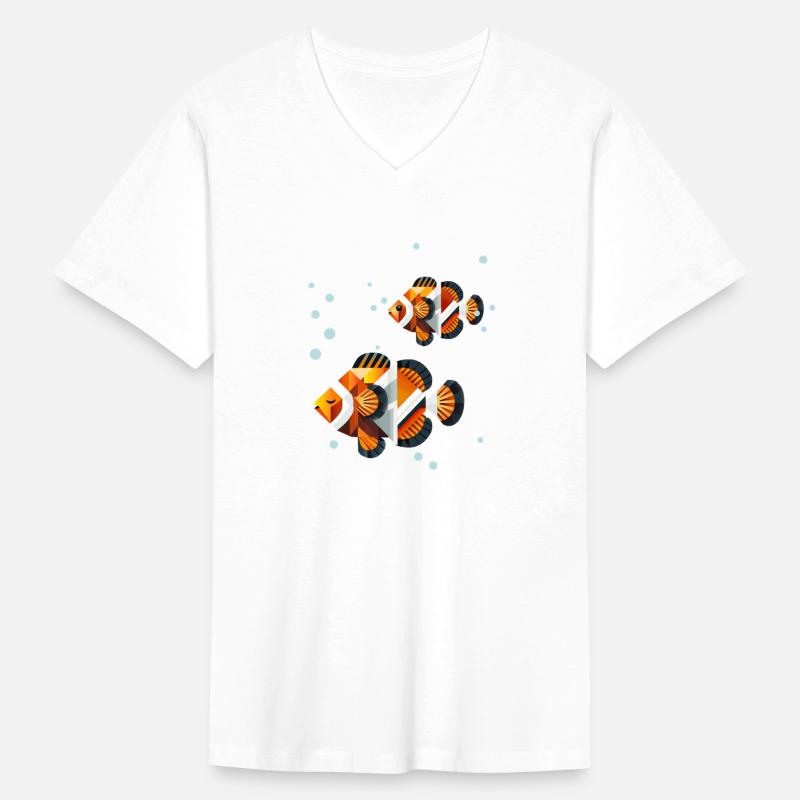 Two Clownfish – Geometric Ocean Illustration