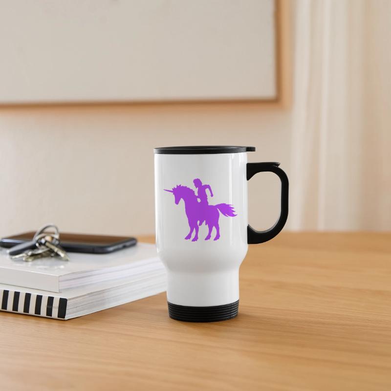 Unicorn Man Prince Riding Fairy Tale Silhouette