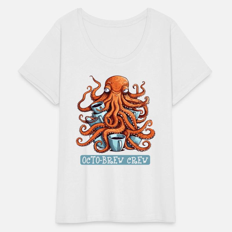 Unisex Tshirt Coffee Lover | Octopus Brew Crew