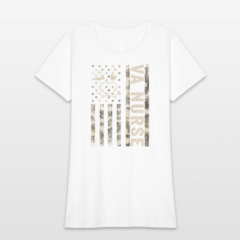 VA Nurse Camouflage Patriotic US Flag Nurse Life