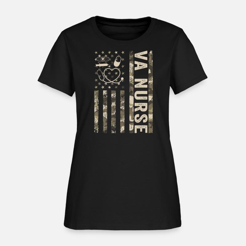 VA Nurse Camouflage Patriotic US Flag Nurse Life
