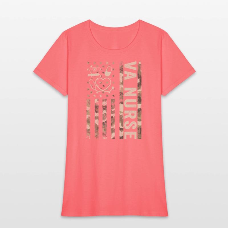 VA Nurse Camouflage Patriotic US Flag Nurse Life