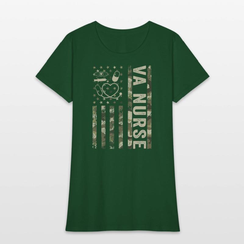 VA Nurse Camouflage Patriotic US Flag Nurse Life